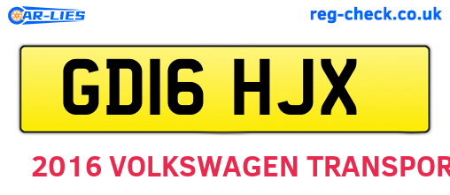 GD16HJX are the vehicle registration plates.