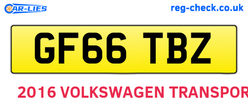 GF66TBZ are the vehicle registration plates.