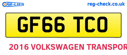 GF66TCO are the vehicle registration plates.