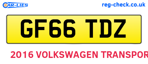GF66TDZ are the vehicle registration plates.