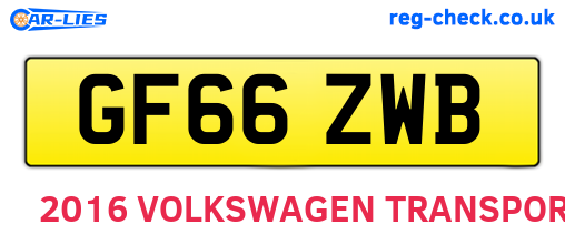 GF66ZWB are the vehicle registration plates.