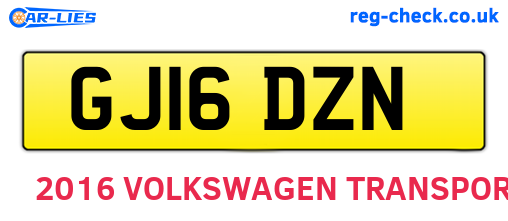 GJ16DZN are the vehicle registration plates.
