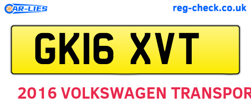 GK16XVT are the vehicle registration plates.