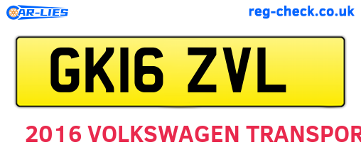 GK16ZVL are the vehicle registration plates.