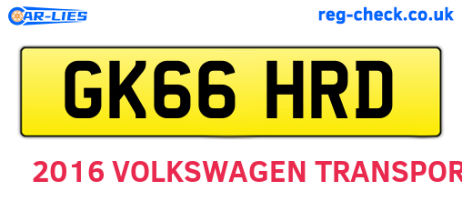 GK66HRD are the vehicle registration plates.