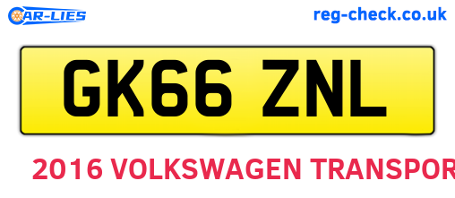GK66ZNL are the vehicle registration plates.
