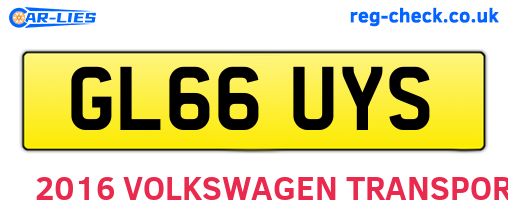 GL66UYS are the vehicle registration plates.