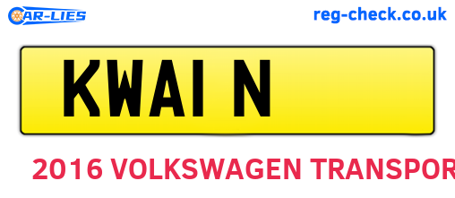 KWA1N are the vehicle registration plates.