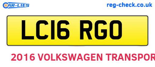 LC16RGO are the vehicle registration plates.