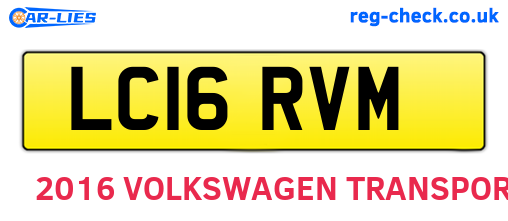 LC16RVM are the vehicle registration plates.