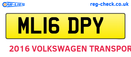 ML16DPY are the vehicle registration plates.
