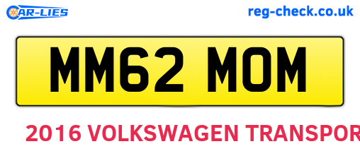 MM62MOM are the vehicle registration plates.
