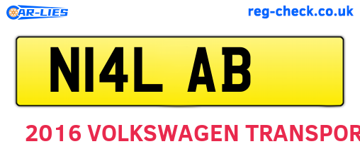 N14LAB are the vehicle registration plates.