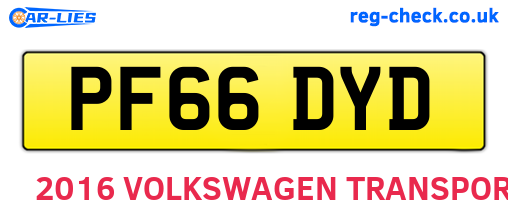 PF66DYD are the vehicle registration plates.