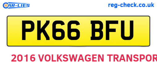 PK66BFU are the vehicle registration plates.