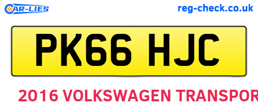 PK66HJC are the vehicle registration plates.