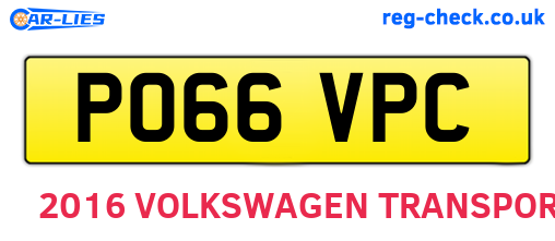 PO66VPC are the vehicle registration plates.