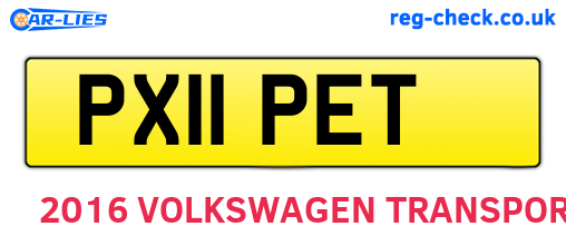 PX11PET are the vehicle registration plates.