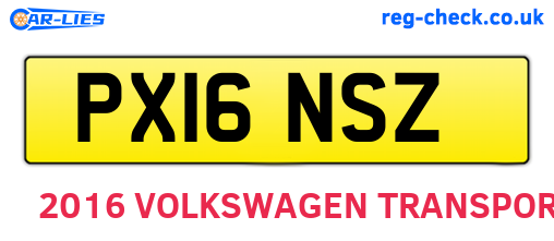 PX16NSZ are the vehicle registration plates.