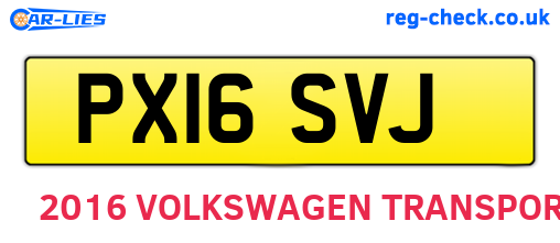 PX16SVJ are the vehicle registration plates.