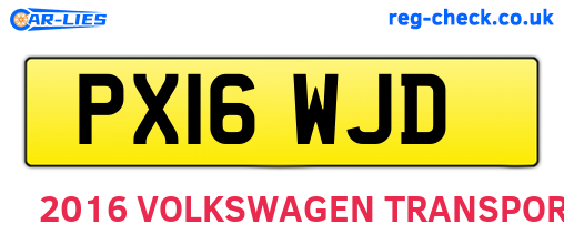 PX16WJD are the vehicle registration plates.