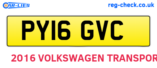 PY16GVC are the vehicle registration plates.