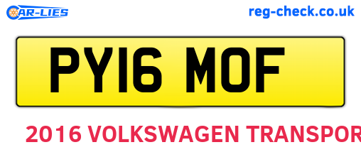 PY16MOF are the vehicle registration plates.