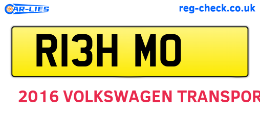 R13HMO are the vehicle registration plates.