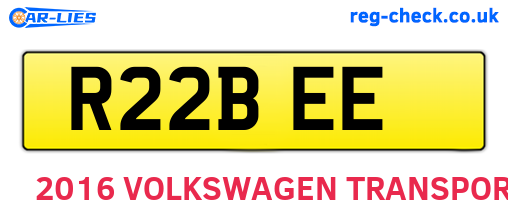 R22BEE are the vehicle registration plates.