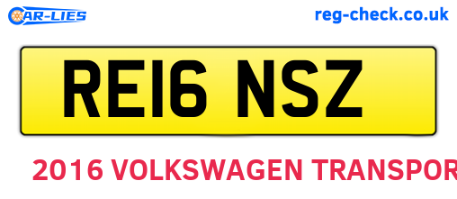 RE16NSZ are the vehicle registration plates.