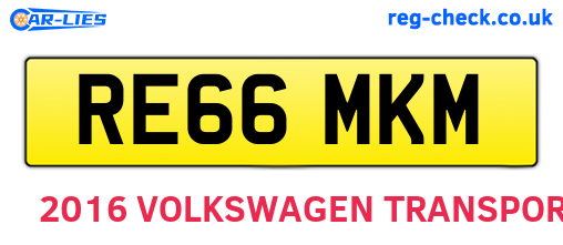 RE66MKM are the vehicle registration plates.