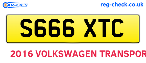 S666XTC are the vehicle registration plates.