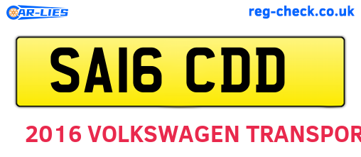 SA16CDD are the vehicle registration plates.