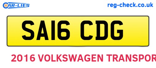 SA16CDG are the vehicle registration plates.