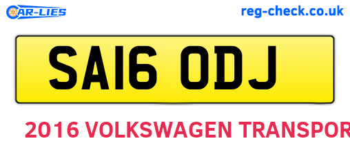 SA16ODJ are the vehicle registration plates.