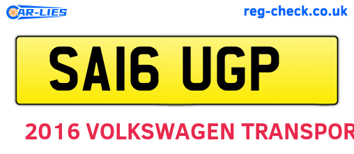 SA16UGP are the vehicle registration plates.