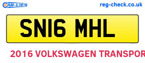 SN16MHL are the vehicle registration plates.