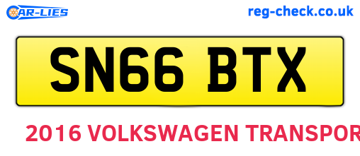 SN66BTX are the vehicle registration plates.