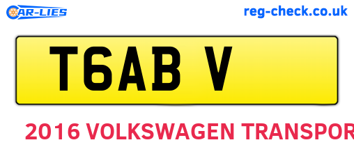 T6ABV are the vehicle registration plates.