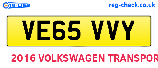 VE65VVY are the vehicle registration plates.