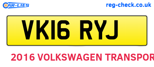 VK16RYJ are the vehicle registration plates.