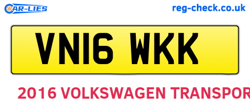 VN16WKK are the vehicle registration plates.