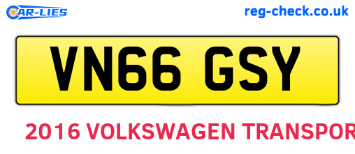 VN66GSY are the vehicle registration plates.