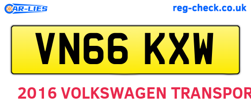 VN66KXW are the vehicle registration plates.