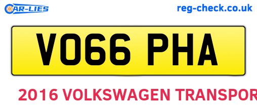 VO66PHA are the vehicle registration plates.