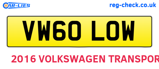 VW60LOW are the vehicle registration plates.