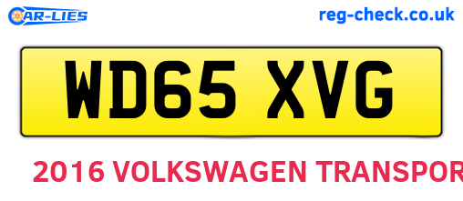 WD65XVG are the vehicle registration plates.