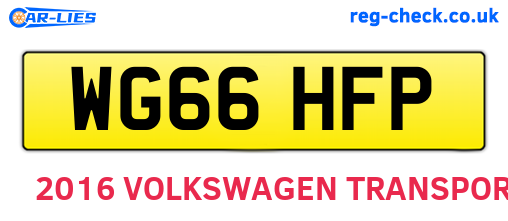 WG66HFP are the vehicle registration plates.
