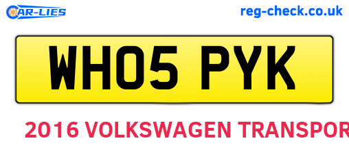 WH05PYK are the vehicle registration plates.