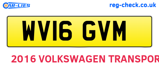WV16GVM are the vehicle registration plates.